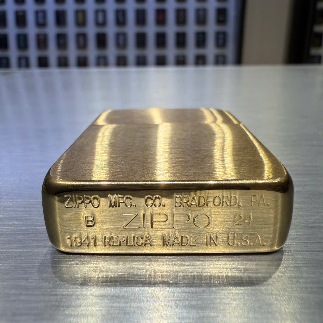 Zippo Replica Brushed Brass 1941B - Hình ảnh 6