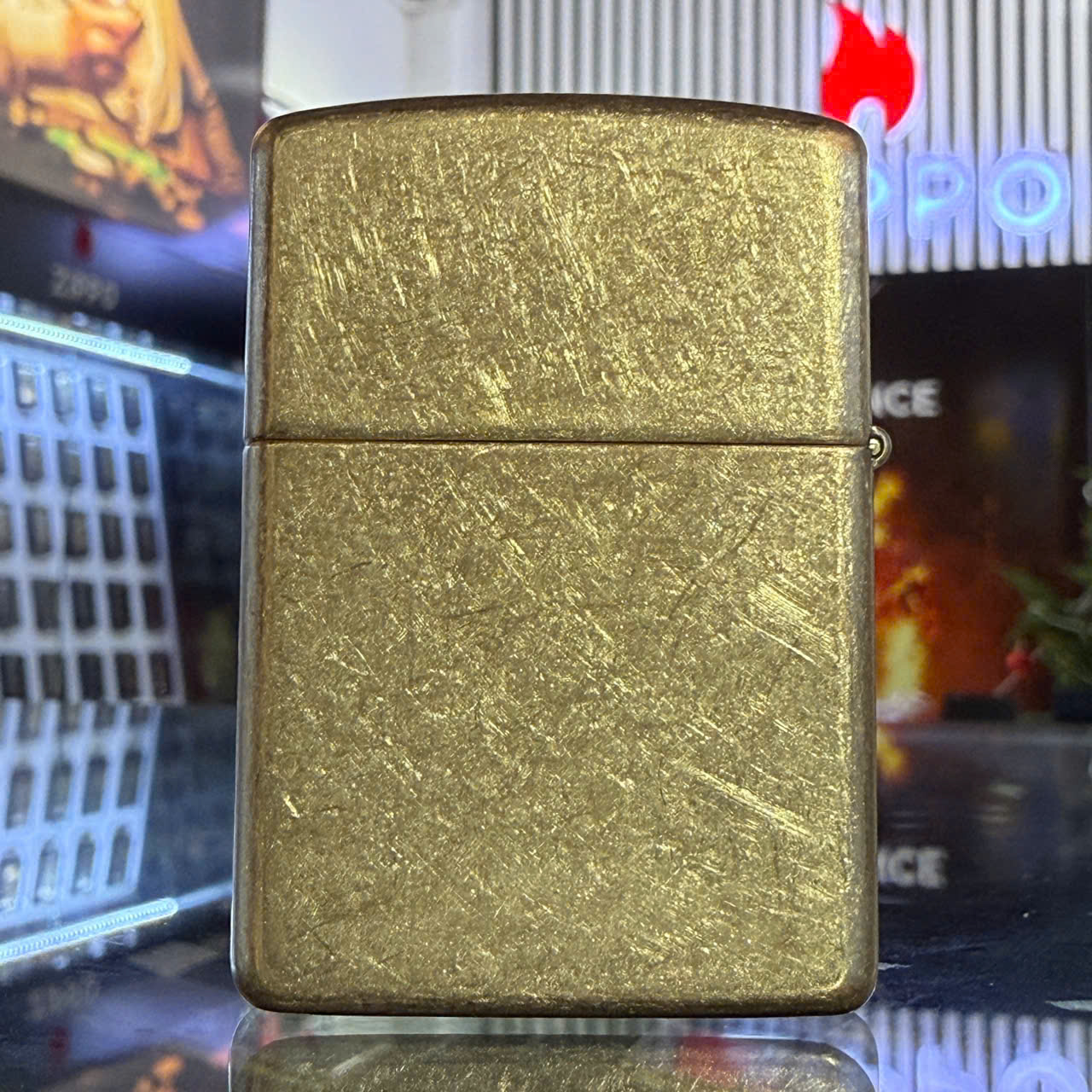 Zippo 46398 Armor Tumbled Brass Flame Design - Hình ảnh 3