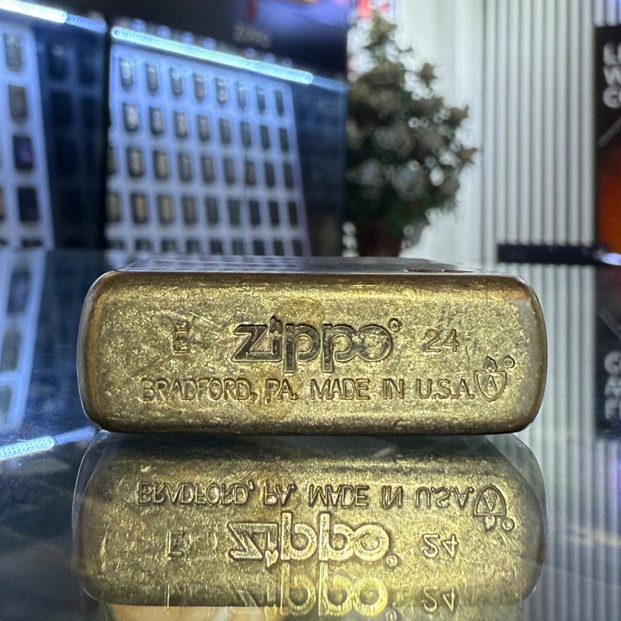 Zippo 46398 Armor Tumbled Brass Flame Design - Hình ảnh 6